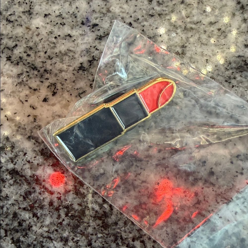 Sephora Red and Black Lipstick Enamel Pin